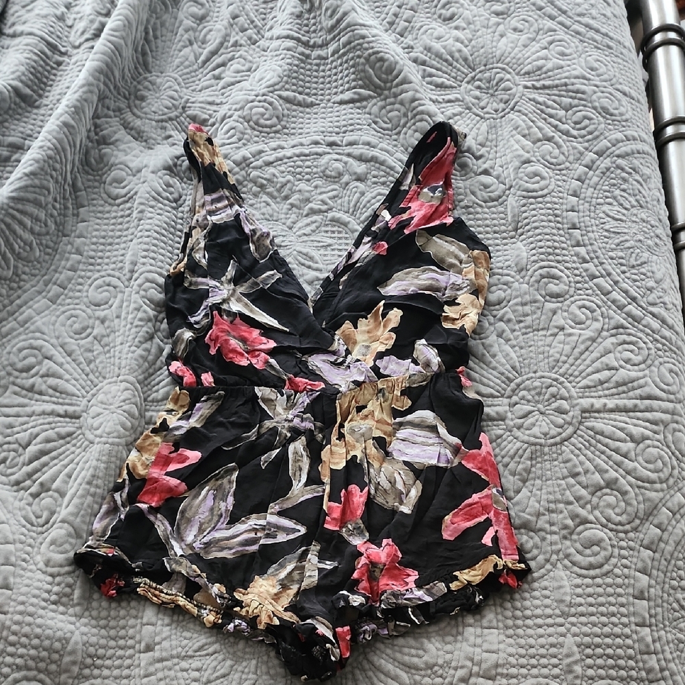 free people Floral V-Neck Romper